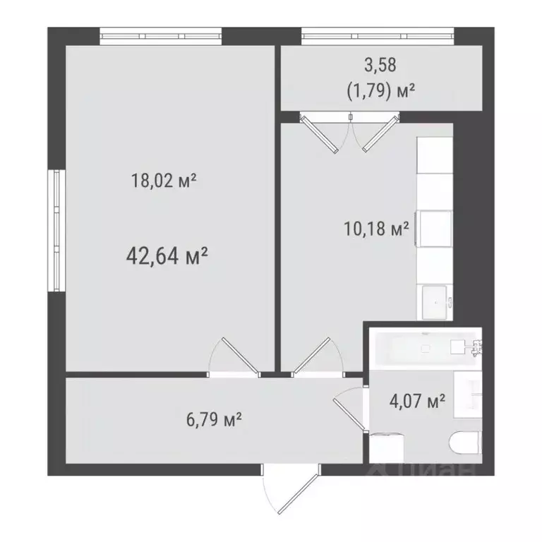1-к кв. Сахалинская область, Южно-Сахалинск ул. Ленина (40.85 м) - Фото 0