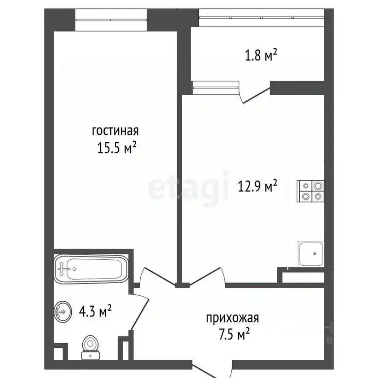 1-к кв. Ростовская область, Ростов-на-Дону ул. Вересаева, 102/1с1 ... - Фото 0