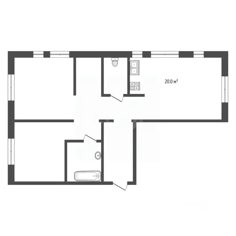 3-к кв. Тюменская область, Тюмень ул. 50 лет Октября, 63Г (74.4 м) - Фото 1