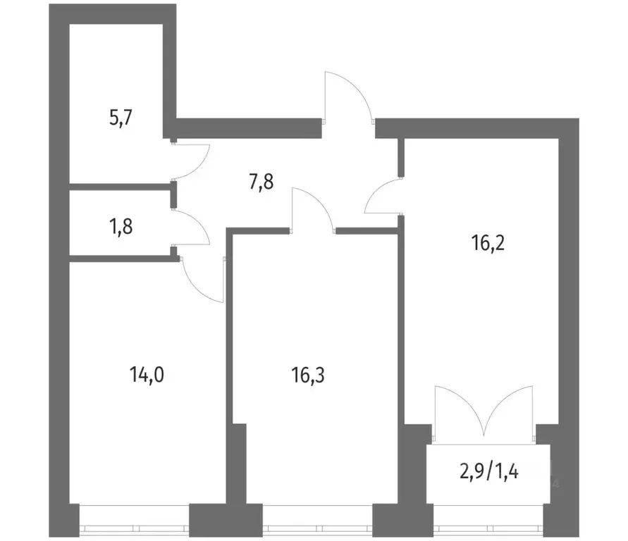 2-к кв. Санкт-Петербург ул. Академика Константинова, 1к1 (63.3 м) - Фото 0