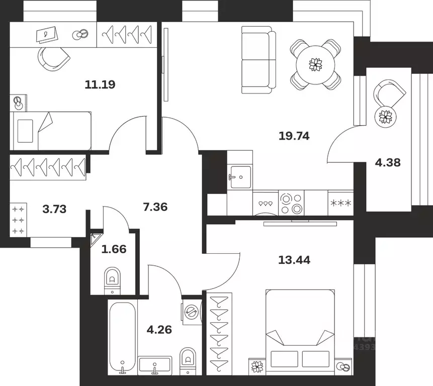 2-к кв. Тульская область, Тула городской округ, с. Осиновая Гора ул. ... - Фото 1