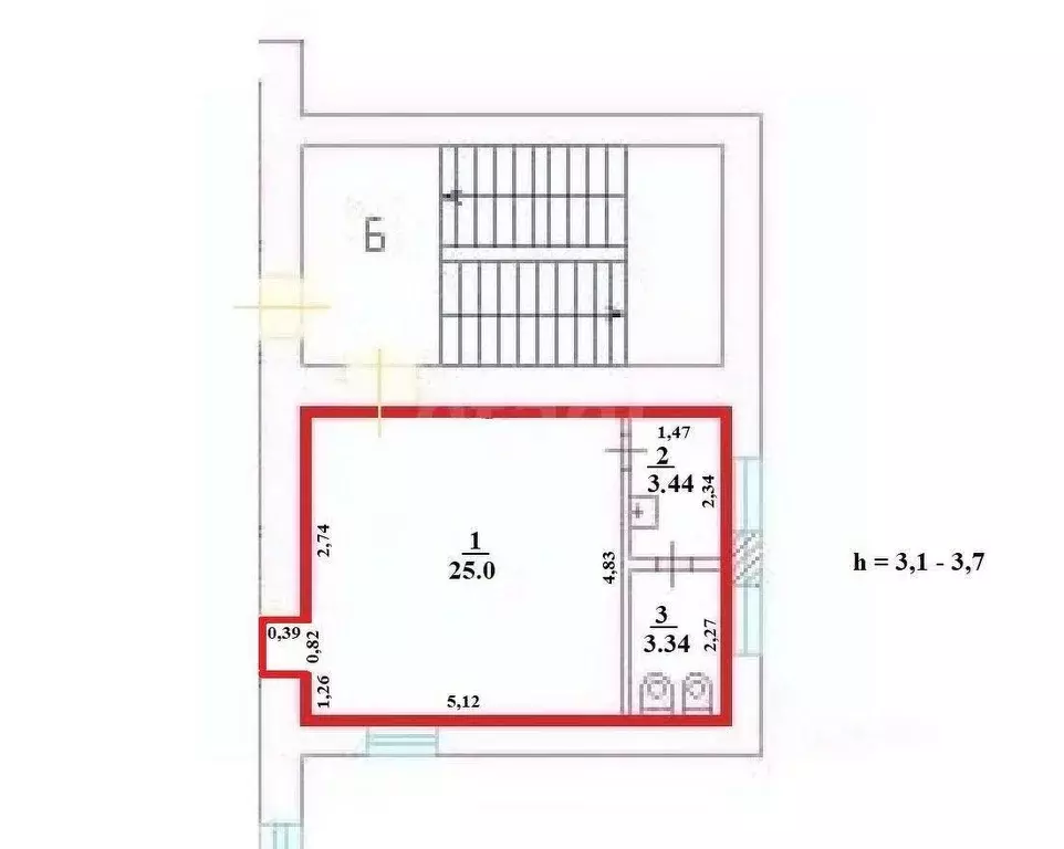 Студия Москва Марксистская ул., 3С2 (32.0 м) - Фото 1