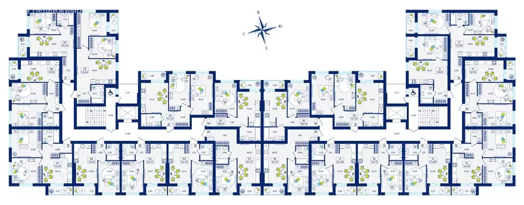 2-комнатная квартира: Калининградская область, Зеленоградск (54.64 м) - Фото 0