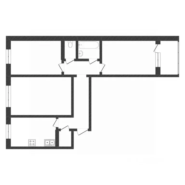 3-к кв. Тюменская область, Тюмень ул. Лесопарковая, 19 (65.9 м) - Фото 2