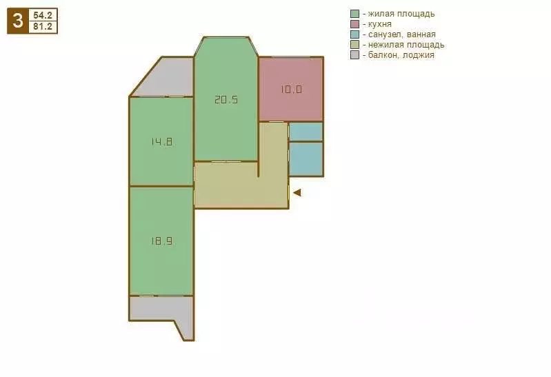 3-к кв. Москва 1-й Очаковский пер., 3 (81.1 м) - Фото 1