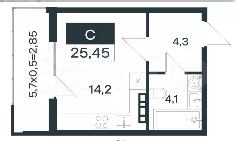 Квартира-студия, 20 м, 3/4 эт. - Фото 0