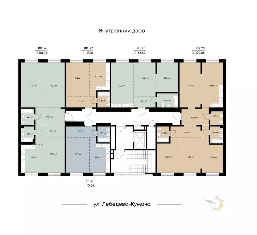 1-к кв. Иркутская область, Иркутск ул. Лебедева-Кумача, 19 (43.04 м) - Фото 1