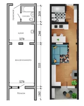 Продаётся 1-к квартира, 34.1 м - Фото 1