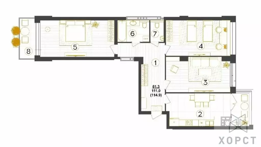 3-комнатная квартира: Ставрополь, Ленинский район, микрорайон № 2, ... - Фото 1