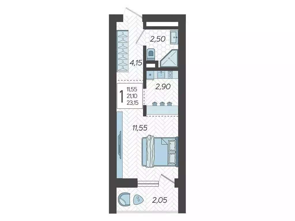 Квартира-студия: Сочи, микрорайон Бытха, Ясногорская улица, 16/2к6 ... - Фото 1