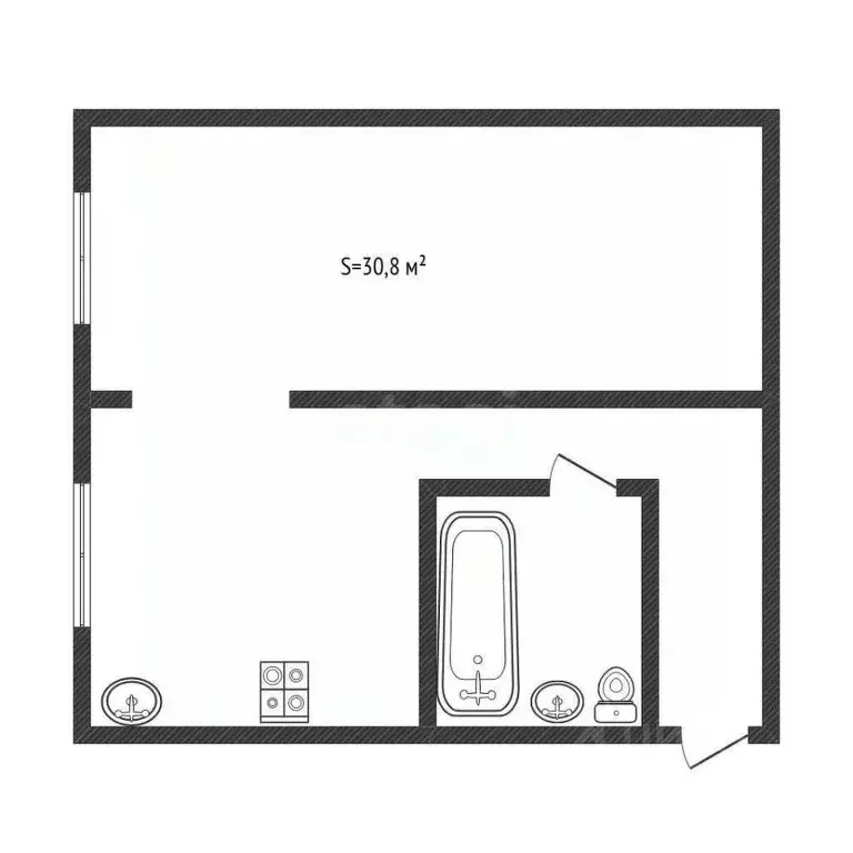 1-к кв. Алтайский край, Бийск ул. Александра Радищева, 4 (30.8 м) - Фото 2