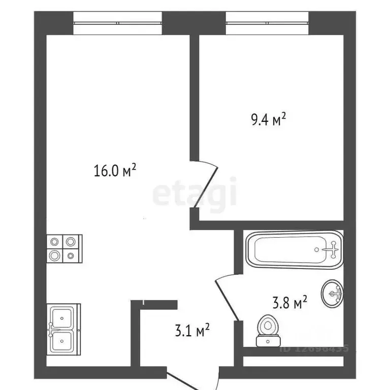 1-к кв. Московская область, Одинцово ул. Березовая, 1 (32.3 м) - Фото 1