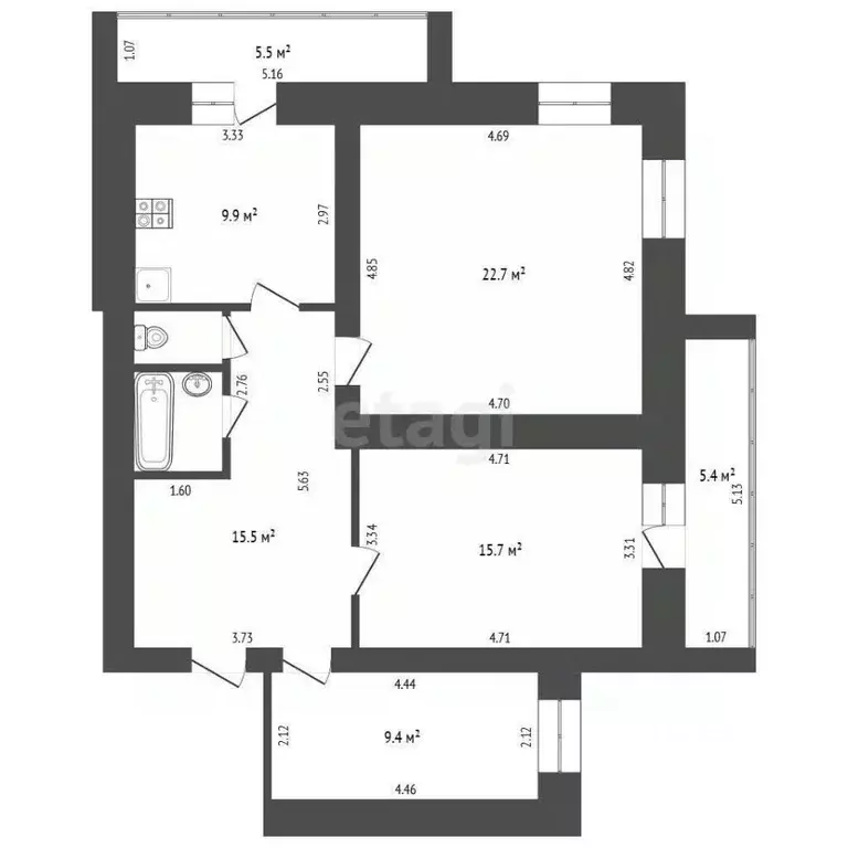 3-к кв. Костромская область, Кострома Паново мкр, 27 (77.0 м) - Фото 1