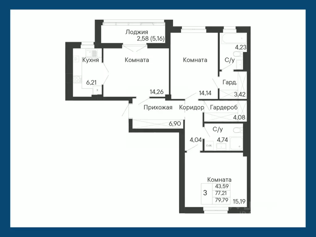 3-к кв. Ростовская область, Ростов-на-Дону Ривьера жилой квартал,  ... - Фото 1