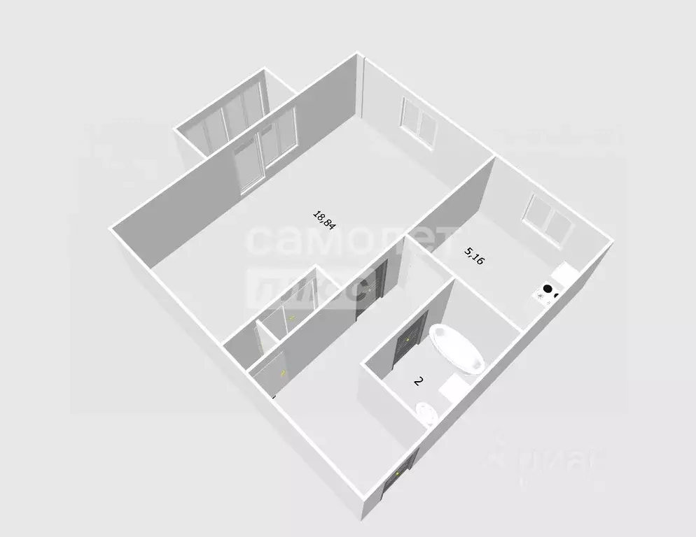 1-к кв. Ленинградская область, Тосненский район, Федоровское городское ... - Фото 2