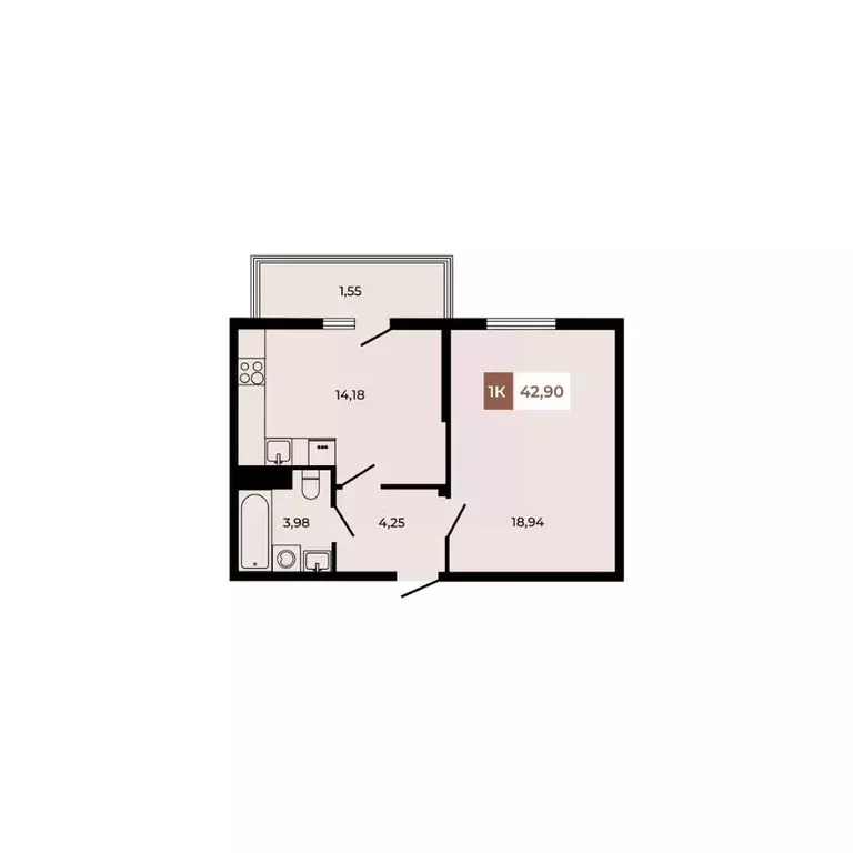 1-к кв. Ростовская область, Аксайский район, Щепкинское с/пос, пос. ... - Фото 1