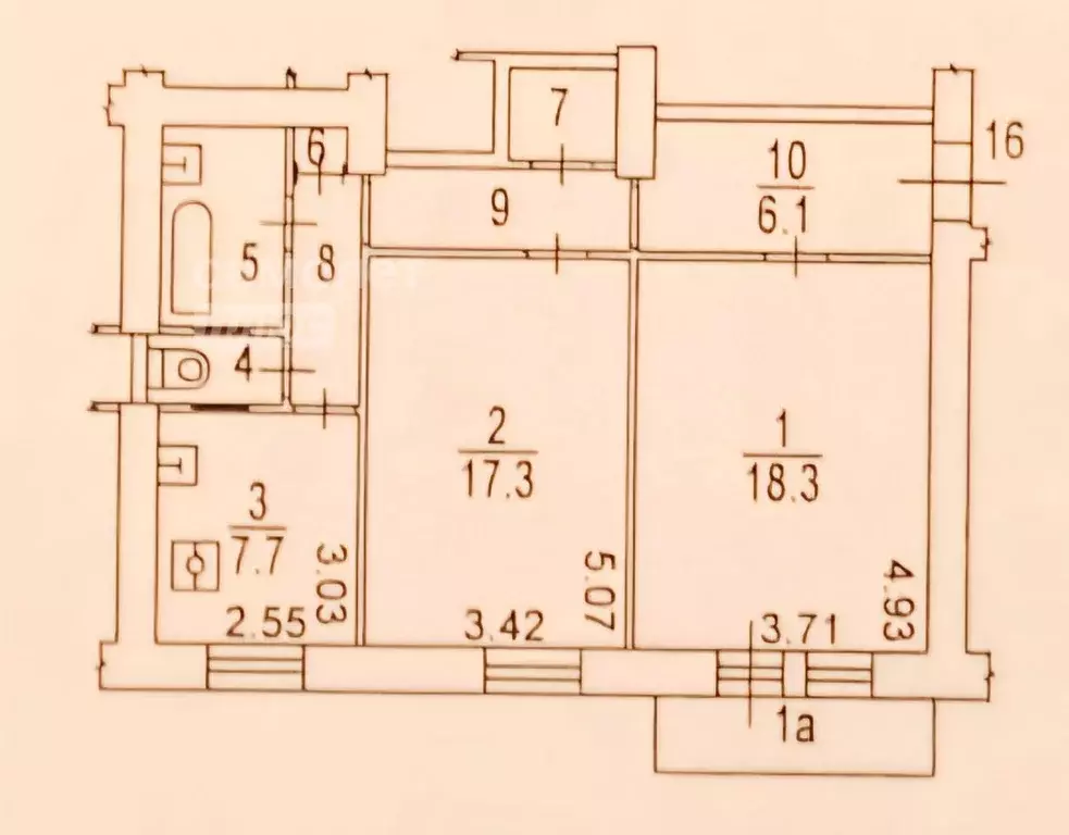 2-к кв. Москва 1-я Новокузьминская ул., 17 (62.8 м) - Фото 1