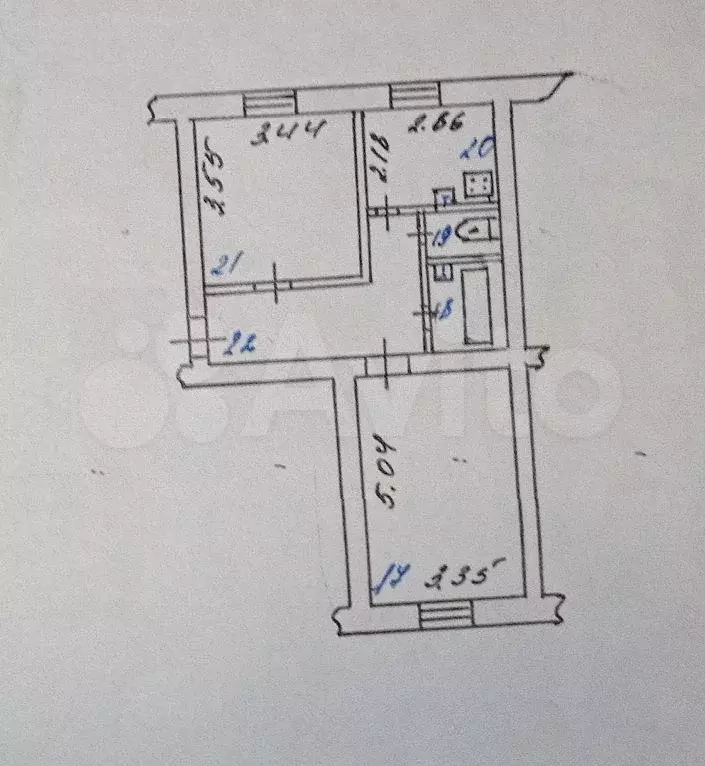 2-к. квартира, 47,7 м, 3/3 эт. - Фото 0