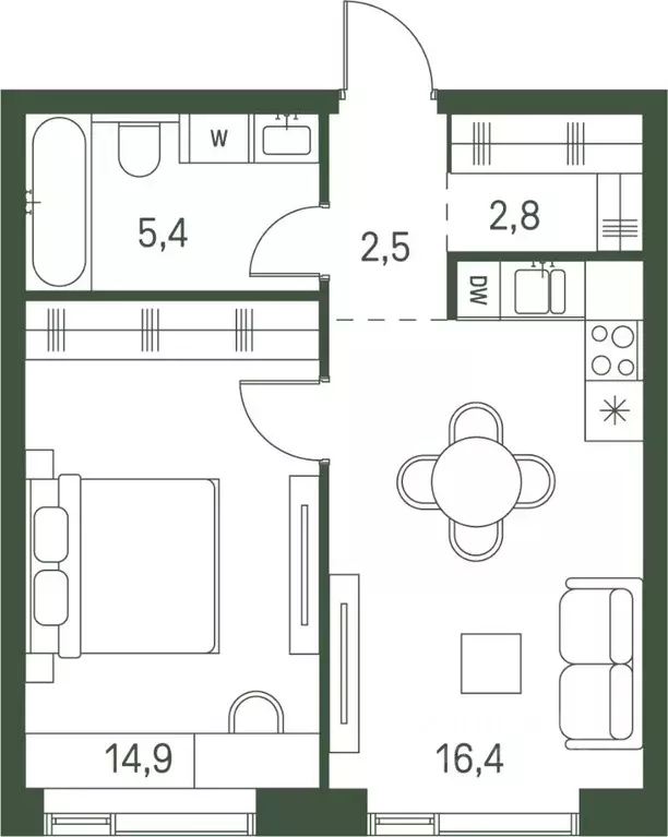 1-к кв. Москва Моментс жилой комплекс, к2.1 (42.0 м) - Фото 0