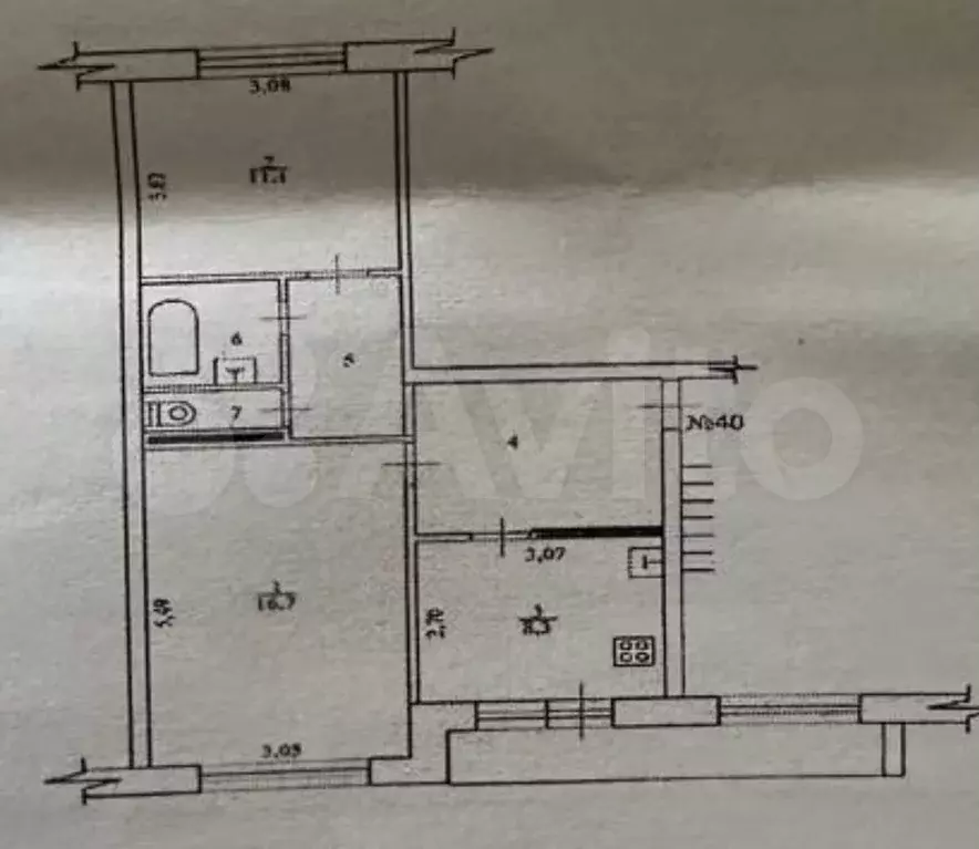 2-к. квартира, 53 м, 4/5 эт. - Фото 0