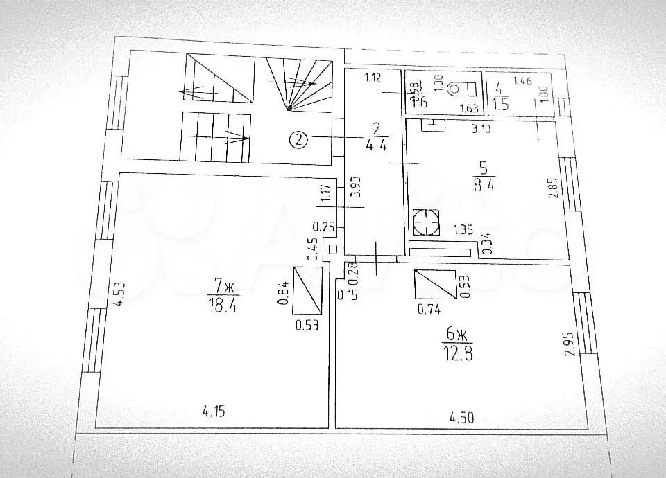 2-к. квартира, 47,1 м, 2/2 эт. - Фото 0