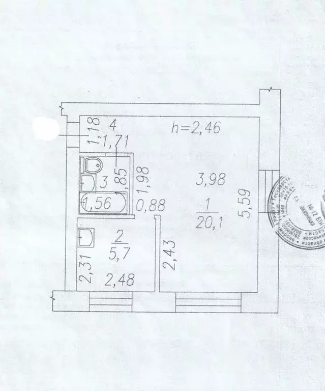 1-к кв. Кемеровская область, Новокузнецк просп. Курако, 27 (30.7 м) - Фото 1