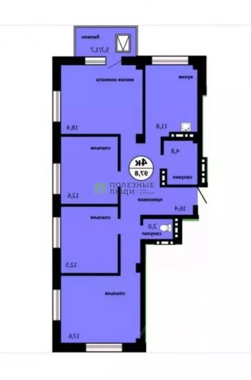 4-к кв. Красноярский край, Красноярск ул. Лесников, 55 (98.0 м) - Фото 1