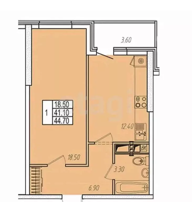 1-комнатная квартира: Анапа, улица Омелькова, 93 (44.7 м) - Фото 0