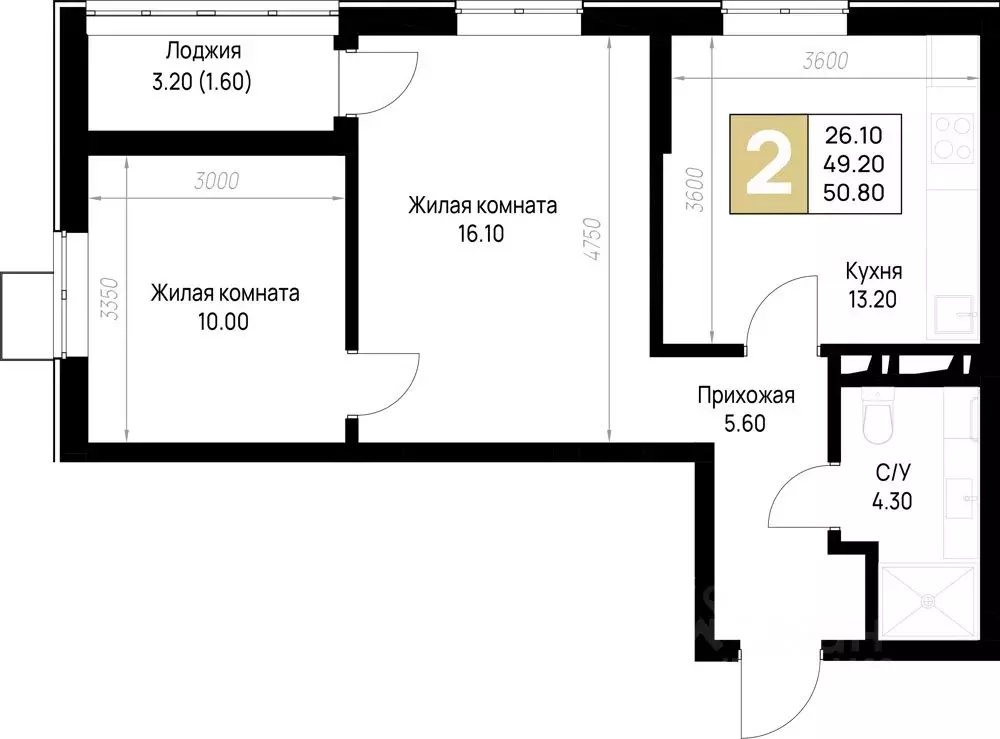 2-к кв. Краснодарский край, Анапа На Высоком Берегу жилой комплекс ... - Фото 1