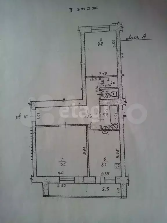 2-к. квартира, 47,7 м, 2/2 эт. - Фото 0