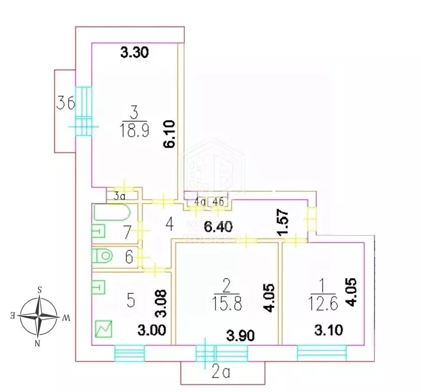 3-к кв. Москва Бутырская ул., 9К1 (72.0 м) - Фото 2