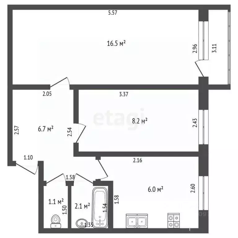 2-к кв. Смоленская область, Смоленск Госпитальный пер., 7 (40.6 м) - Фото 1