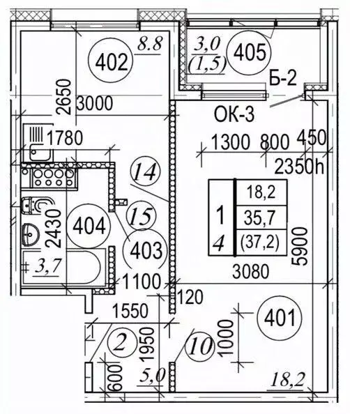 1-к кв. Камчатский край, Елизовский муниципальный округ, пос. ... - Фото 1