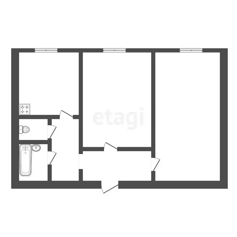 2-комнатная квартира: Раздольное, проспект Ленина, 7 (46 м) - Фото 0