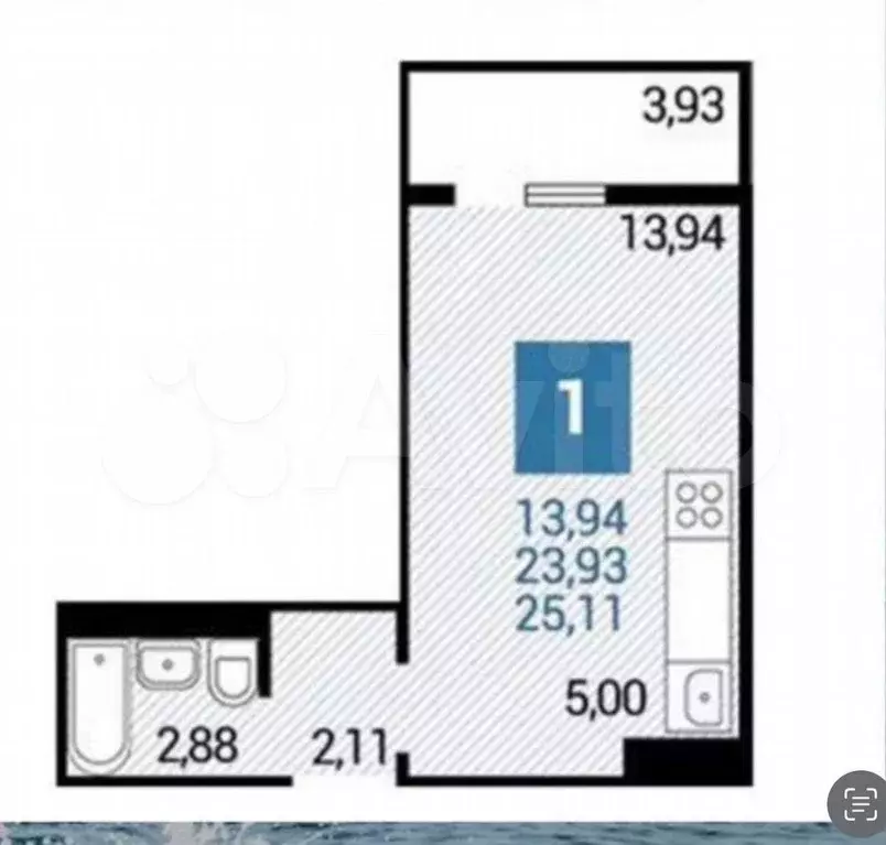 Квартира-студия, 28 м, 16/16 эт. - Фото 0