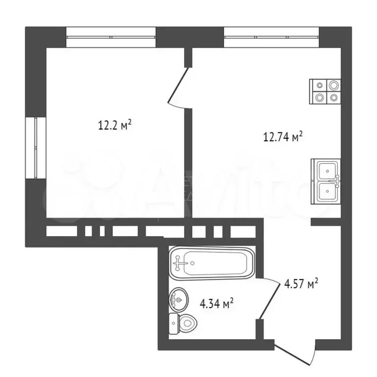 1-к. квартира, 33,5 м, 6/24 эт. - Фото 0