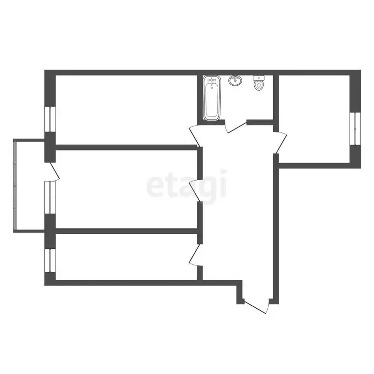 3-комнатная квартира: Муром, улица Лакина, 66 (61.2 м) - Фото 0