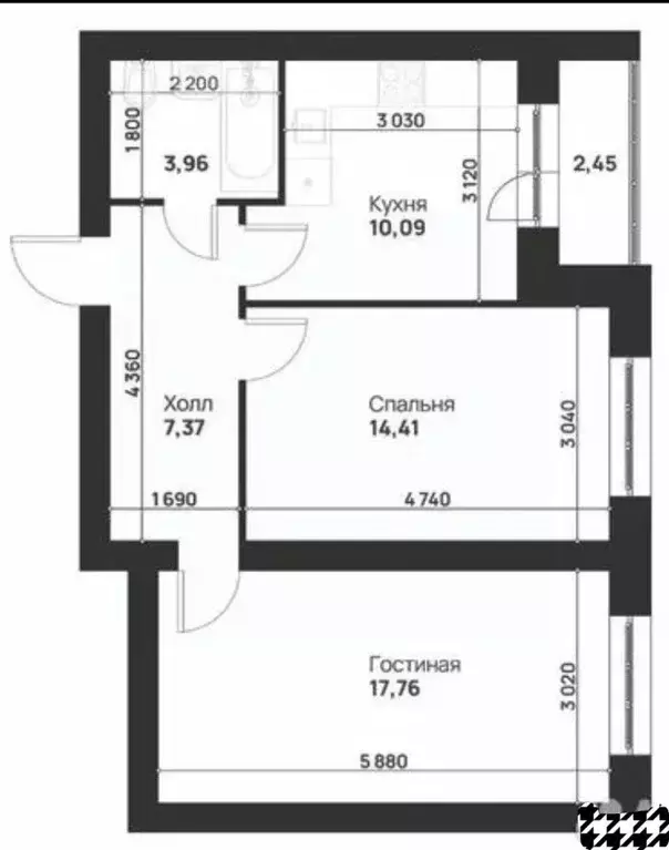 2-к кв. Тульская область, Тула Новая Тула мкр,  (56.04 м) - Фото 2