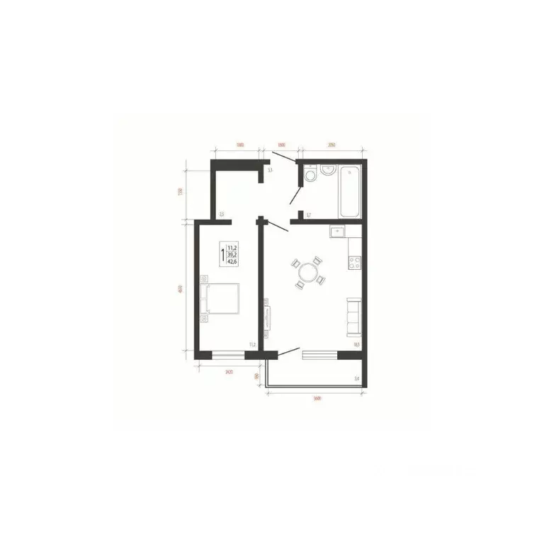 1-к кв. Иркутская область, Иркутск Сарафановская ул. (42.6 м) - Фото 0