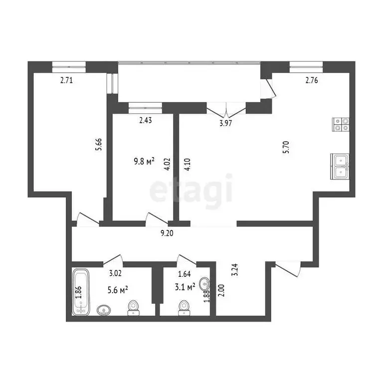 3-комнатная квартира: Тюмень, улица Михаила Сперанского, 37 (74.3 м) - Фото 0