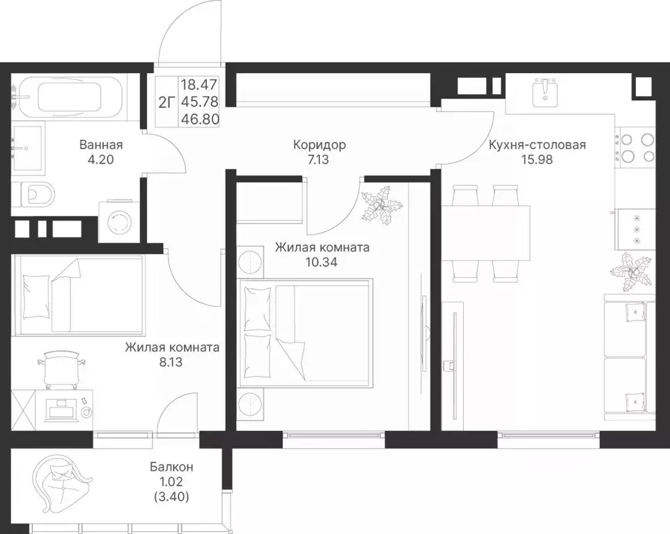 2-к кв. Татарстан, Лаишевский район, Столбищенское с/пос, с. Усады  ... - Фото 1