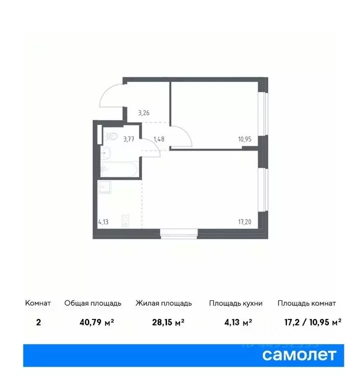 1-к кв. москва подольские кварталы жилой комплекс, к2 (40.79 м) - Фото 0