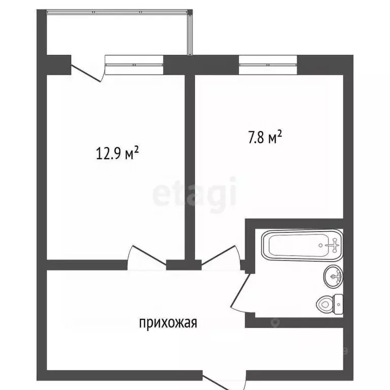 1-к кв. Архангельская область, Новодвинск ул. Советов, 35 (28.7 м) - Фото 1