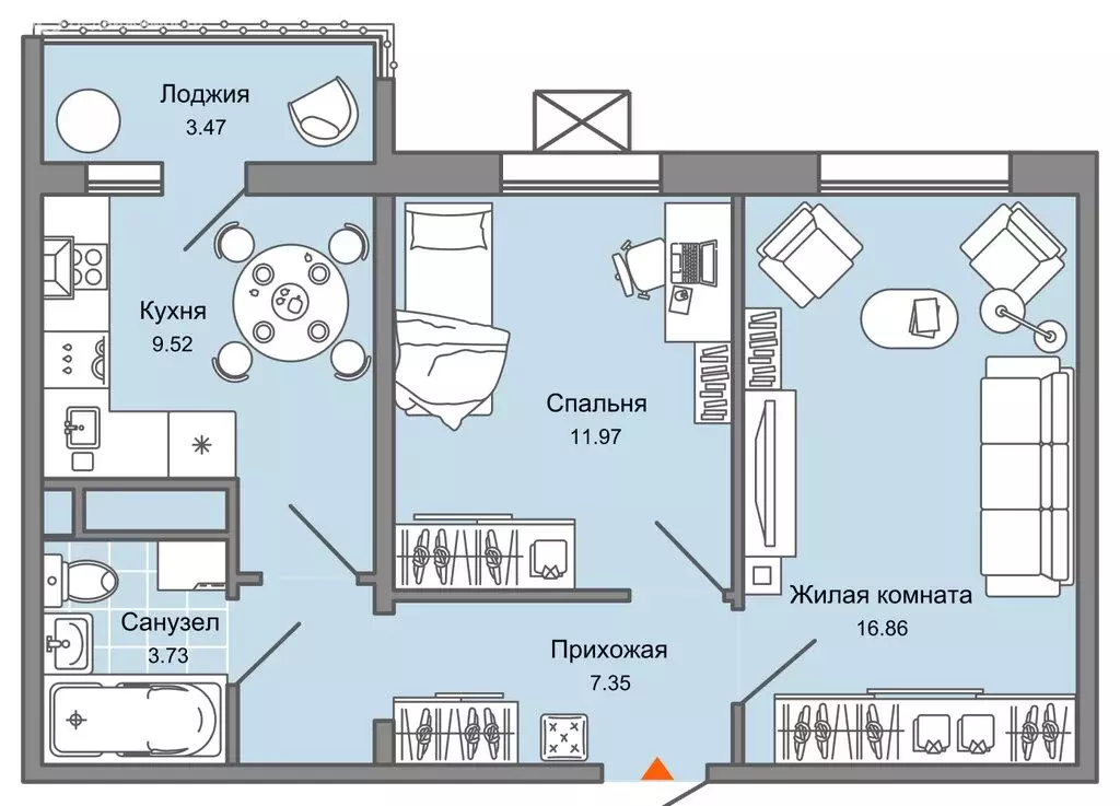 2-комнатная квартира: ульяновск, микрорайон новый город, 10-й квартал, . - Фото 0