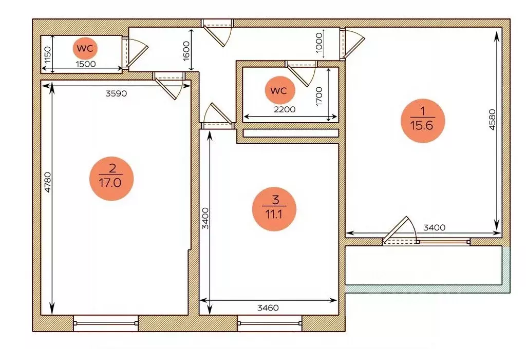 2-к кв. Москва ул. Кедрова, 16К3 (57.3 м) - Фото 1