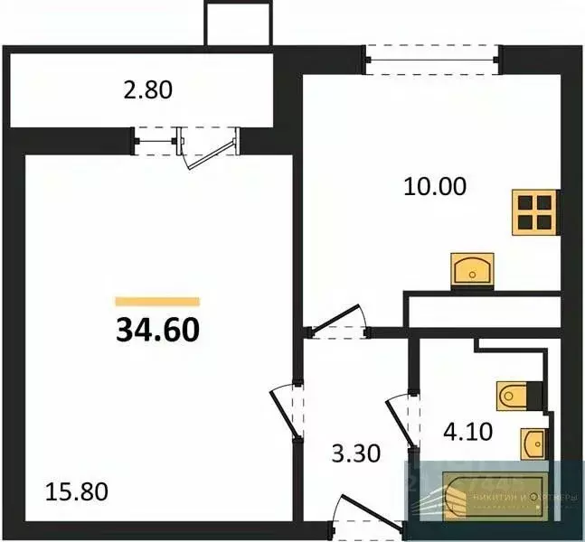 1-к кв. Воронежская область, Воронеж ул. Загоровского, 5/4 (34.6 м) - Фото 0