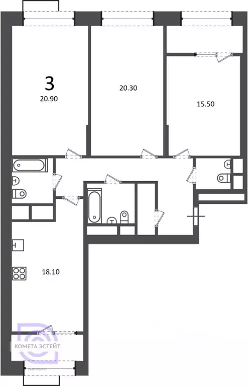 6-к кв. Москва Клинская ул., 2А (260.9 м) - Фото 2