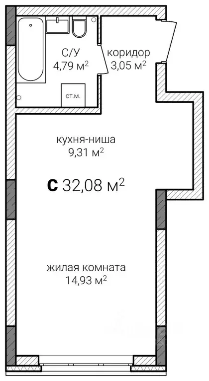 Студия Нижегородская область, Нижний Новгород Сахарный Дол жилой ... - Фото 0