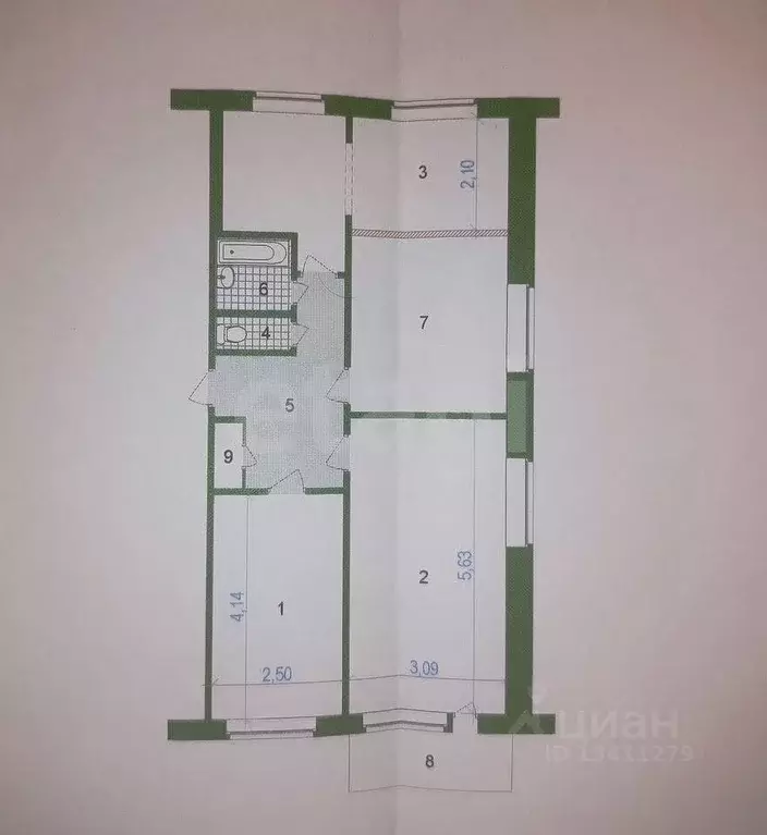 3-к кв. Белгородская область, Белгород ул. 5 Августа, 26б (61.9 м) - Фото 1