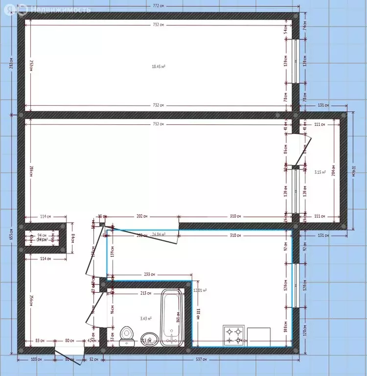 2-комнатная квартира: Барнаул, улица Эмилии Алексеевой, 45 (44 м) - Фото 1